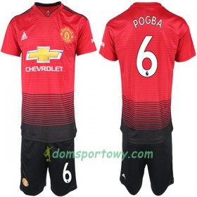 Koszulka Manchester United Paul Pogba 6 Dziecięcy Domowe Koszulki Piłkarskie 2018-2019 Krótki Rękaw